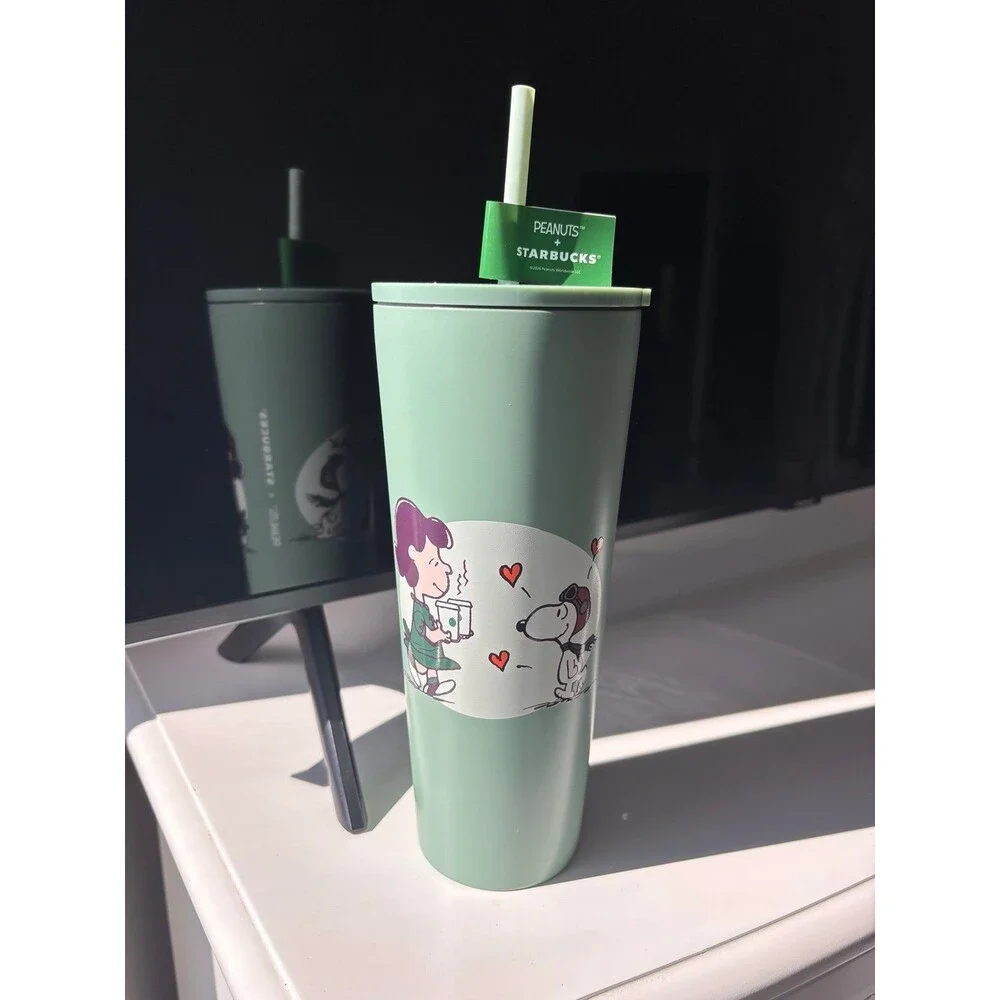 Starbucks Peanuts Snoopy Smak Green Stainless Steel Tumbler 24oz NEW 2026